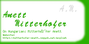 anett mitterhofer business card